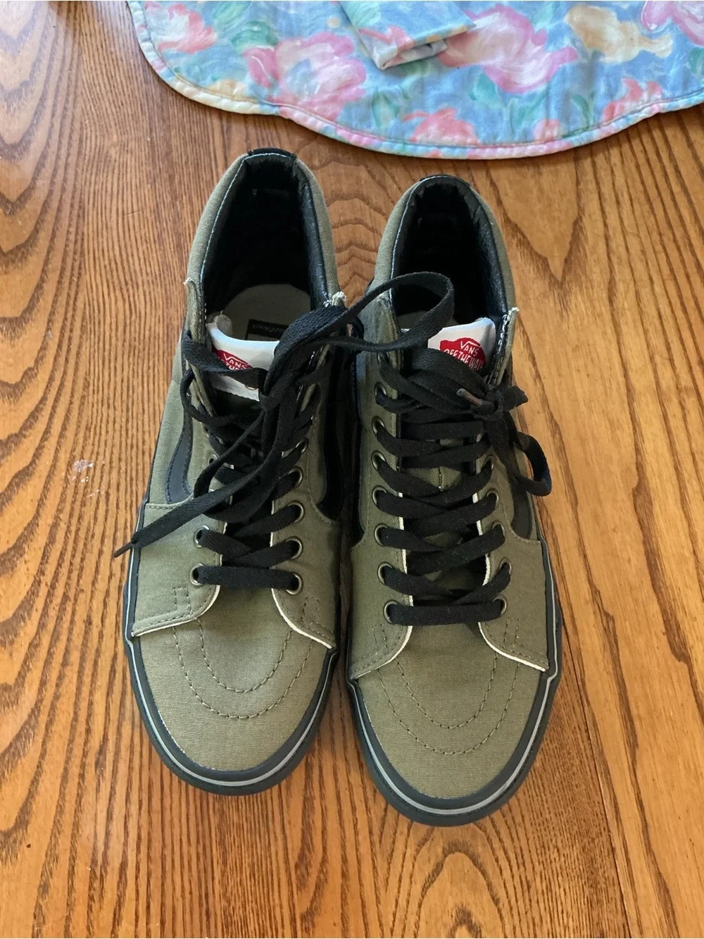 Vans  High-Top Sneakers in Olive Green and Black